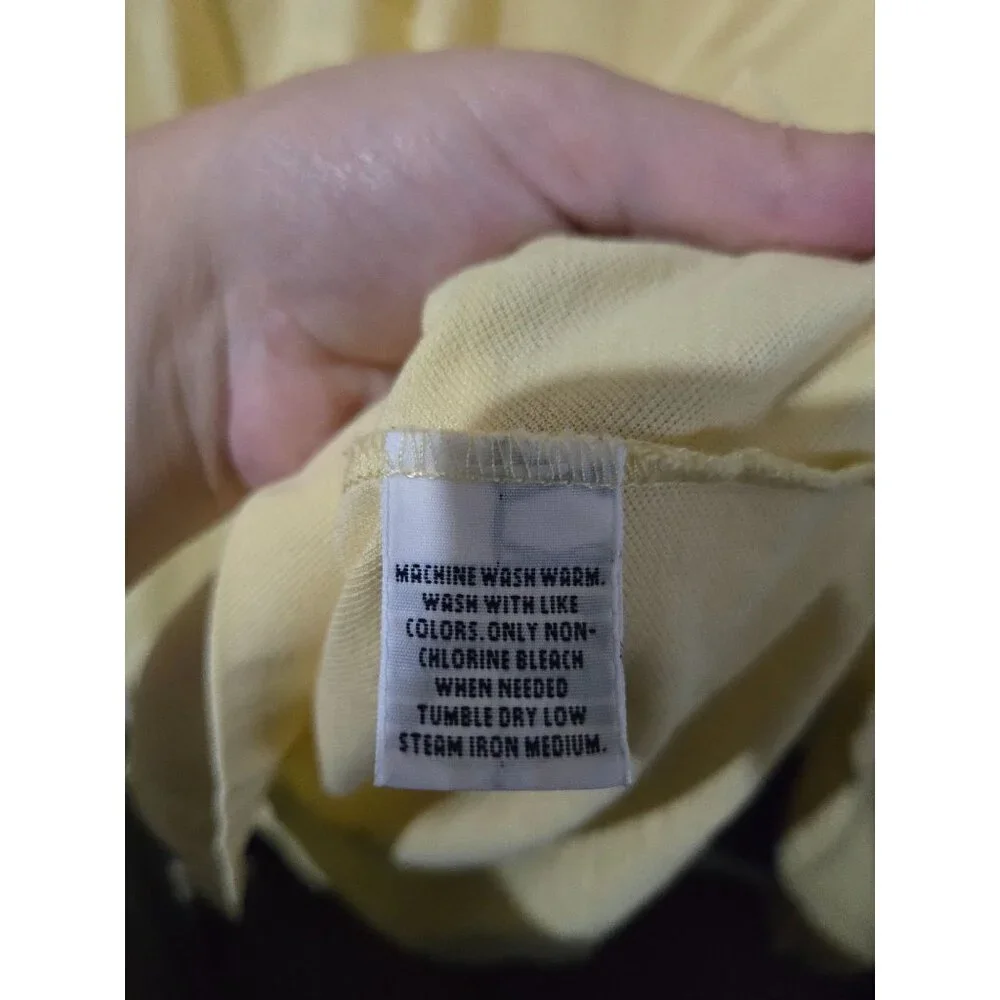 Polo Golf Ralph Lauren Mens Yellow Long Sleeve Polo Shirt Size Medium‎ Preppy